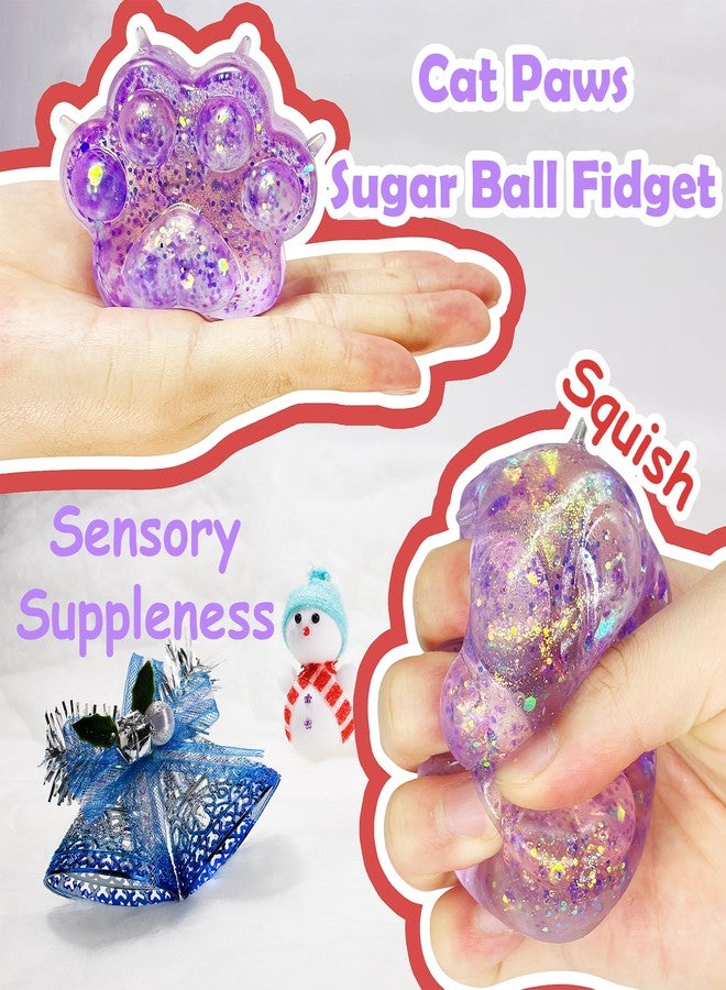 ZTATU Cat Paws Squishy Fidget Toys for Kids (1PCS) Stress Balls for Adults & Kids Squeeze Sugar Ball, Party Favors Animal Stress Relief Toy for Office, Classroom, Easter Basket Stuffers (Purple) - Image 3